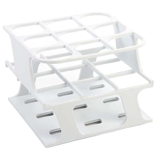 ColeParmer Essentials Durable Tube Rack, Half Size, POM, 30mm, 9Place