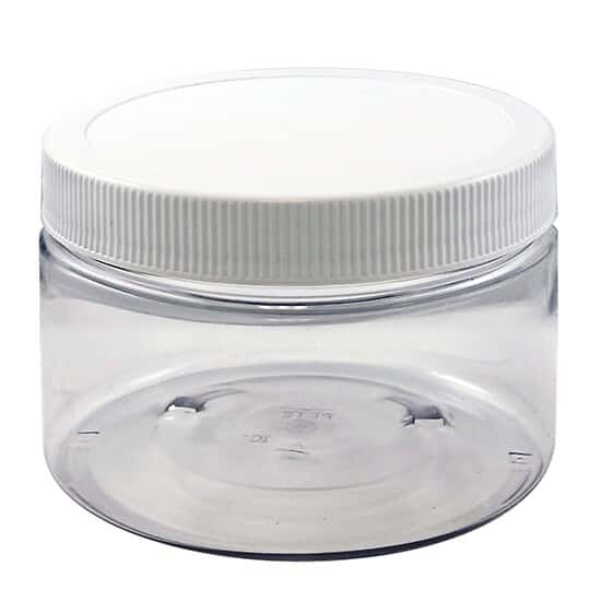 Cole-Parmer SamplePrep 2248 Jar with Screw Cap, Clear Plastic, 12 oz (355 mL); 8/PK
