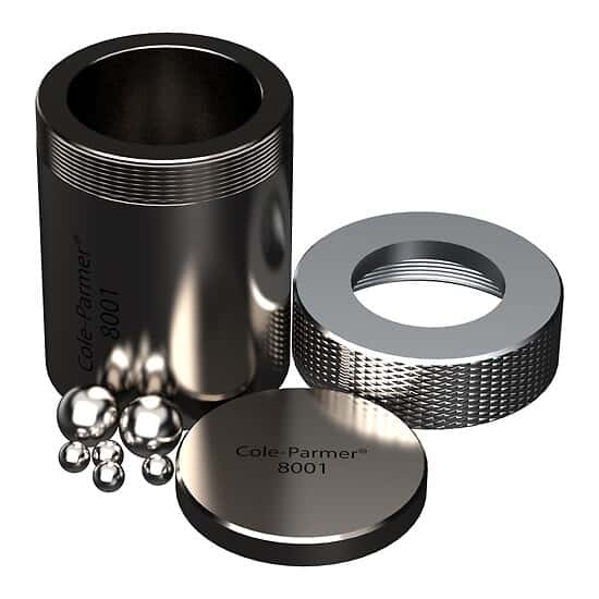 Cole-Parmer SamplePrep 8001 Grinding Vial Set, Hardened Steel, 65 mL; 1/EA
