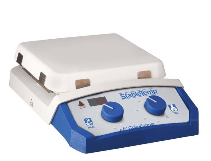 ColeParmer StableTemp Ceramic Stirring Hot Plate, 10" x 10", 120 VAC