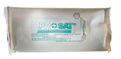 Contec Prosat® PS-911EB Presaturated Cleanroom Wipes, Sterile; 30 Wipes/Pack, 12 Pks/Cs