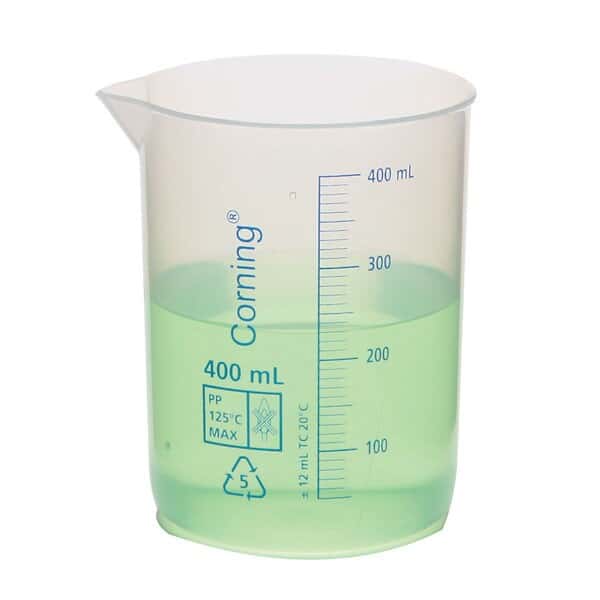 Corning 1000P-250 Low-Form Polypropylene Beaker, 250 mL, 6/Cs