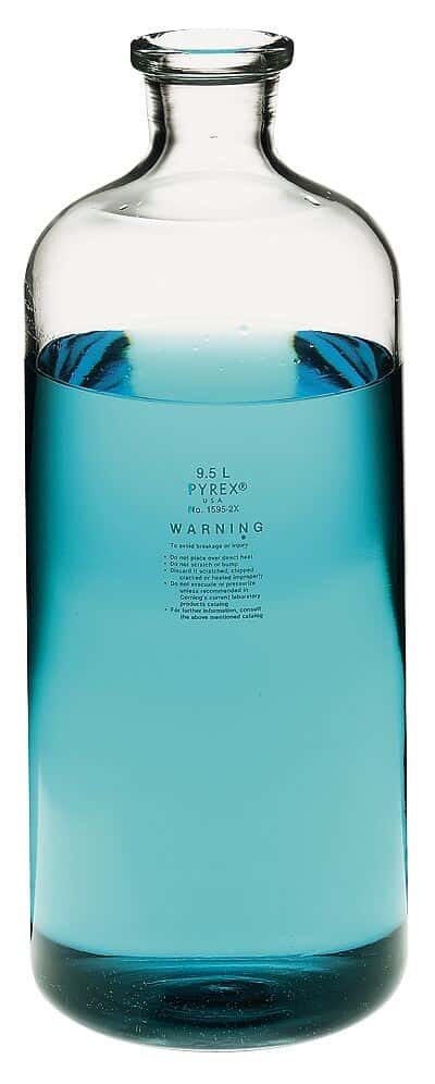 Corning Pyrex 1595 Solution Bottle, Conventional Bottle Shape, 13.25 L; 4/CS