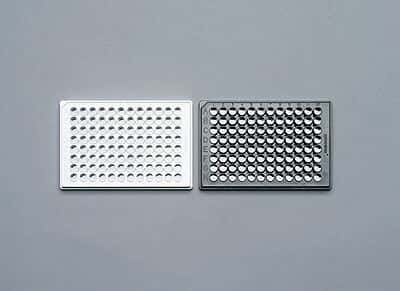 Corning 96-Well Clear Bottom Microplate without Lid, Polystyrene, Sterile, Black, Not Treated, Flat Bottom; 100/Cs