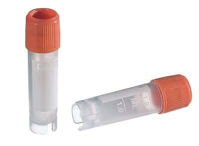 Corning 430659 External Thread Cryogenic Vials; 2.0 mL, Self-Standing, 500/cs
