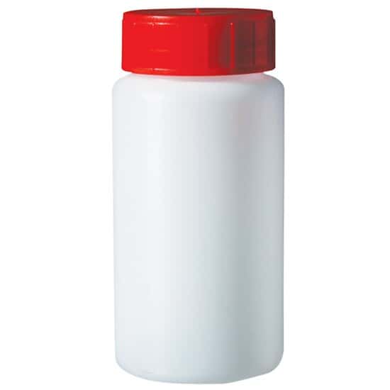 Corning Gosselin Round Bottle, 150 mL, HDPE, 37 mm red screw cap