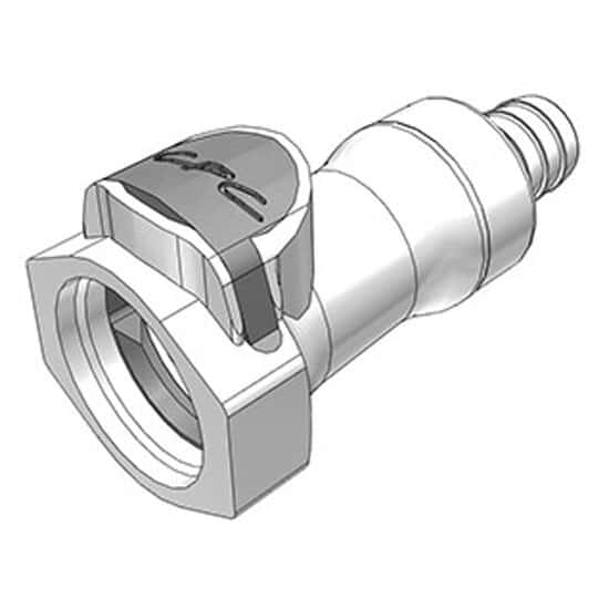 CPC (Colder) HFCD35 Quick-Disconnect Fitting, Hose Barb Body, Polysulfone, Valved, 1/2