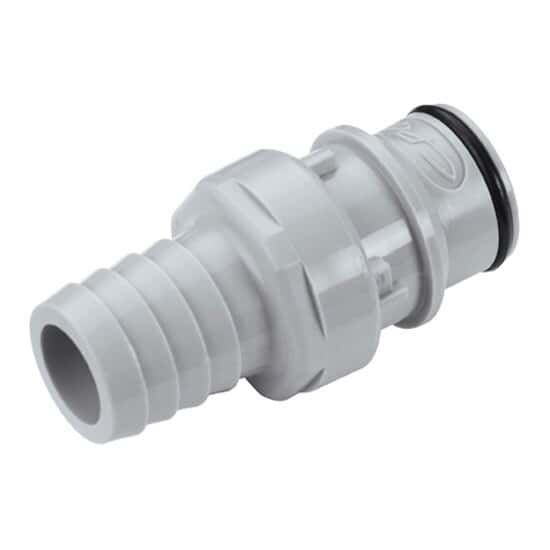 CPC (Colder) HFCD12 Quick-Disconnect Fitting, Hose Barb Insert, Polypropylene, Valved, 5/8