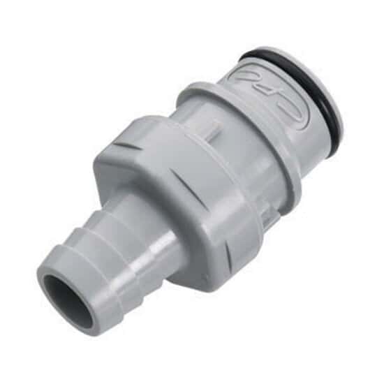 CPC (Colder) HFCD12 Quick-Disconnect Fitting, Hose Barb Insert, Polypropylene, Valved, 1/2