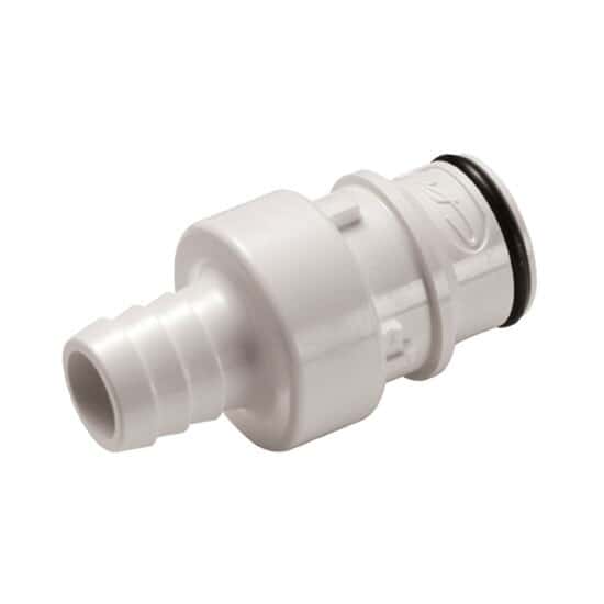 CPC (Colder) HFCD35 Quick-Disconnect Fitting, Hose Barb Insert, Polysulfone, Valved, 1/2