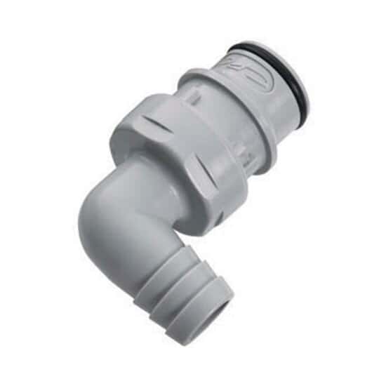 COLDER COUPLER: POLYPROPYLENE, ¼ IN, INSERT X TUBE, SHUT-OFF, 1 13/16