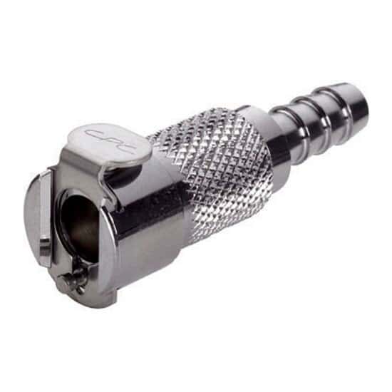 CPC (Colder) MC Quick-Disconnect Fitting, Hose Barb Body, Chrome-Plated Brass, Non-Valved, 1/4