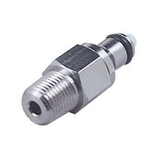 CPC (Colder) MCD Quick-Disconnect Fitting, Threaded Insert, Chrome-Plated Brass, Valved, 1/8