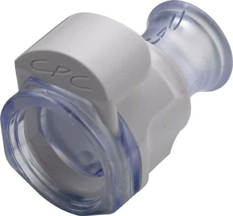 CPC (Colder) MPX® Quick-Disconnect Fitting, Cap with Lock, Polysulfone; 25/Pk