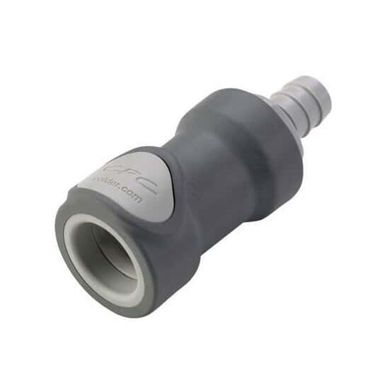 CPC (Colder) NS6 Quick-Disconnect Fittings, Hose Barb Body, Polypropylene, Valved, 1/2