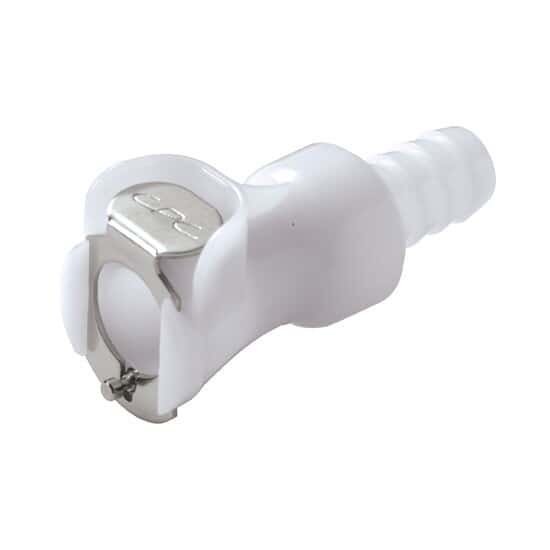 CPC (Colder) PLCD Quick-Disconnect Fittings, Hose Barb Body, Acetal, Valved, 3/8