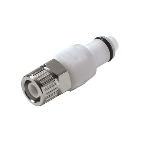 CPC (Colder) PLCD Quick-Disconnect Fitting, PTF Insert, Acetal, Valved, 3/8