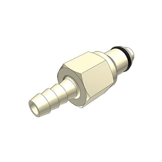 CPC (Colder) PLCD12 Quick-Disconnect Fittings, Hose Barb Insert, Polypropylene, Valved, 1/4