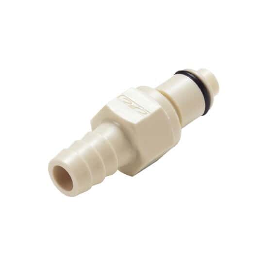 CPC (Colder) PLCD12 Quick-Disconnect Fittings, Hose Barb Insert, Polypropylene, Valved, 3/8