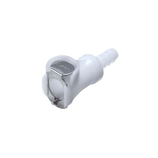 CPC (Colder) PMCD Quick-Disconnect Fitting, Hose Barb Body, Acetal, Valved, 1/8