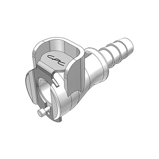 CPC (Colder) PMCD Quick-Disconnect Fitting, Hose Barb Body, Acetal, Valved, 1/4