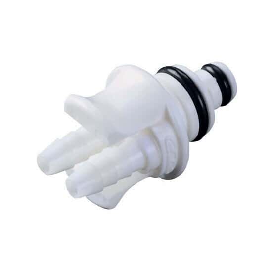 CPC (Colder) Twin Tube™ PTC Quick-Disconnect Fittings, Hose Barb Insert, ABS, Non-Valved, 1/8