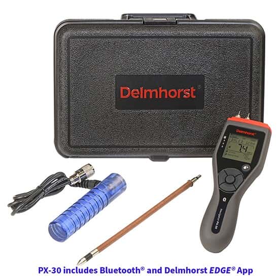 Delmhorst PX-30 Paper Moisture Meter with 324CAS-0112 Case, H-4 Handle, 830-2 10