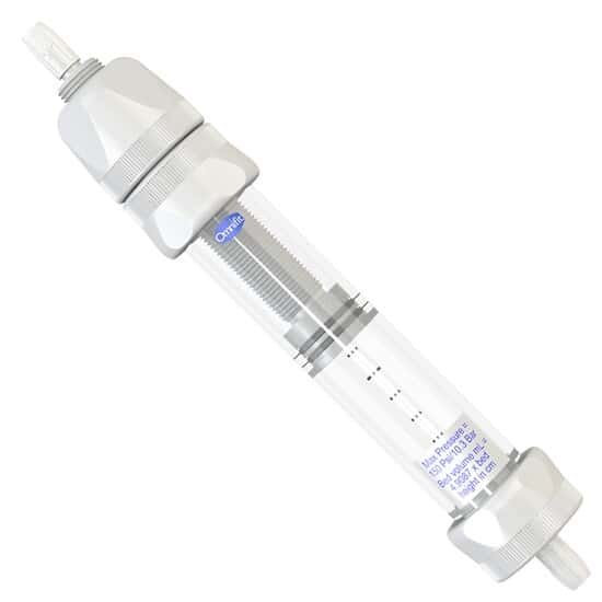 Diba Omnifit® EZ SolventPlus™ Chromatography Column with 1 Fixed and 1 Adjustable Endpiece, 10 mm ID x 400 mm L