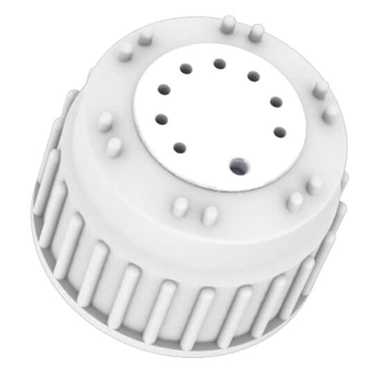 Diba Omnifit® T-Series Solvent Bottle Cap, 83B, 8 Luer Ports and 1 Venting Port, White