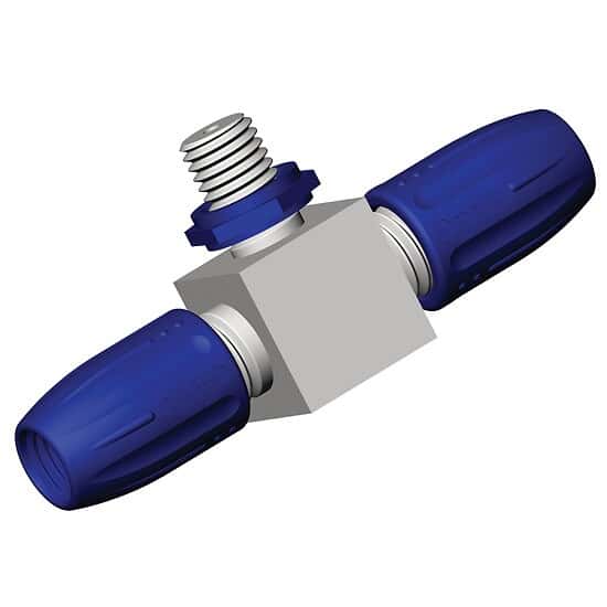 Diba Omnifit® Cap System Adapter, Tee, 1/4
