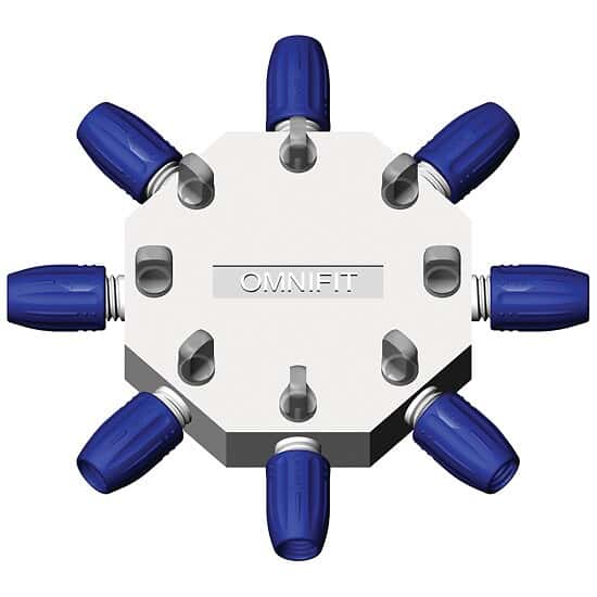 Diba Omnifit® Standard Valve for 1 to 4 mm OD Tubing, 8-way; 1/ea