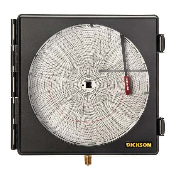 Dickson PW865 8'' Pressure chart recorder, 0 to 200 PSI, 24-hour chart