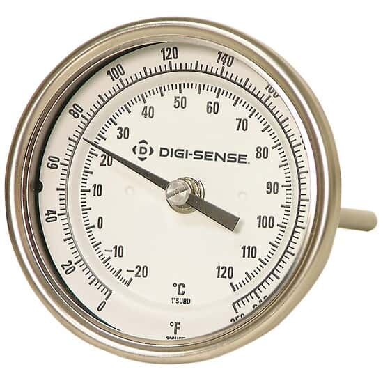 DigiSense TI.30 6 BackCon Bimetal Thermometer, Dial 3" , 6" L/25125F