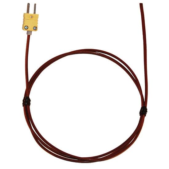 Digi-Sense Type-K, FEP-Insulated Probe, Coated Junct, Mini-Connector, Ungrounded, 10ft 24 -Gauge