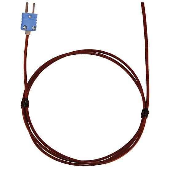 Digi-Sense Type-T, FEP-Insulated Probe, Coated Junct, Mini-Connector, Ungrounded, 10ft 24 -Gauge