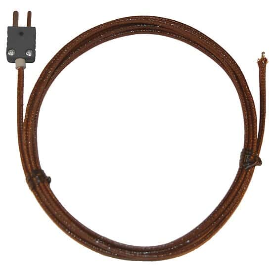 Digi-Sense Type-J High-Temperature Fiberglass-Insulated Probe Mini-Connector, Exposed 10ft 20 -Gauge