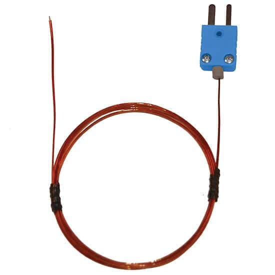 Digi-Sense Type-T, Kapton-Insulated Probe, Mini-Connector, Exposed, 5ft 30 -Gauge, 6 Pk