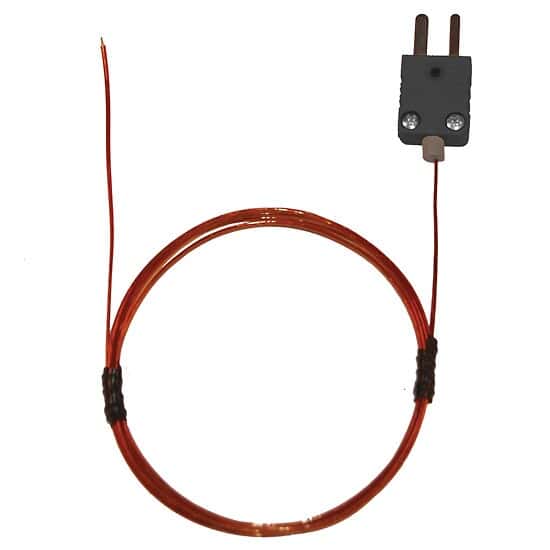 Digi-Sense Type-J, Kapton-Insulated Probe, Mini-Connector, Exposed, 5ft 30 -Gauge, 6 Pk
