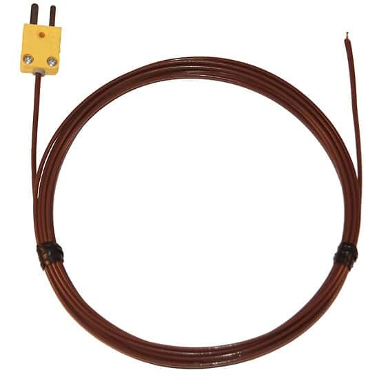 Digi-Sense Type-K, FEP-Insulated Probe, Mini-Connector, Exposed, 10ft 24 -Gauge