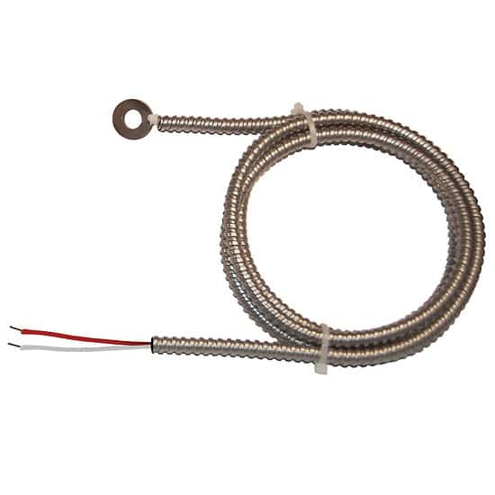 Digi-Sense Type-J Hvy Dty Bolt-On Probe Bare Grounded 5ft Strt 304 SS Armoredor/Fib Cable