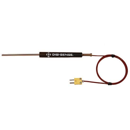 Digi-Sense Type K Economic Handle Thermocouple Probe with Mini-Connector, 4