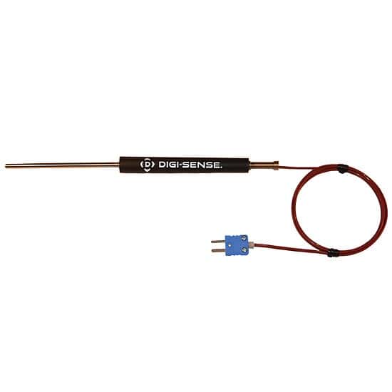 Digi-Sense Type T Economic Handle Thermocouple Probe with Mini-Connector, 6