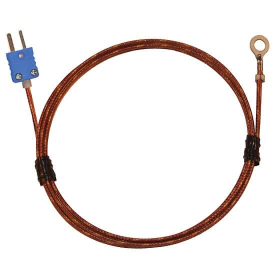 Digi-Sense Type T Economic Bolt On Thermocouple Probe #6 Screw with Mini-Connector, 36