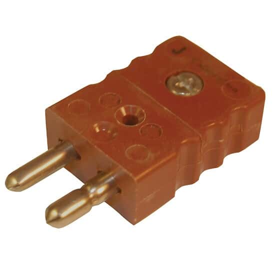 Digi-Sense Standard Type-J Thermocouple Male Connector, 2 Pin, Hollow