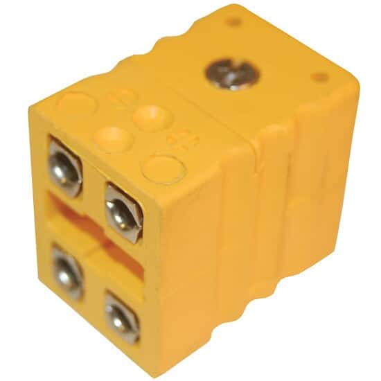 Digi-Sense Dual Thermocouple Connector, Standard, Female, Type-K; 1/ea