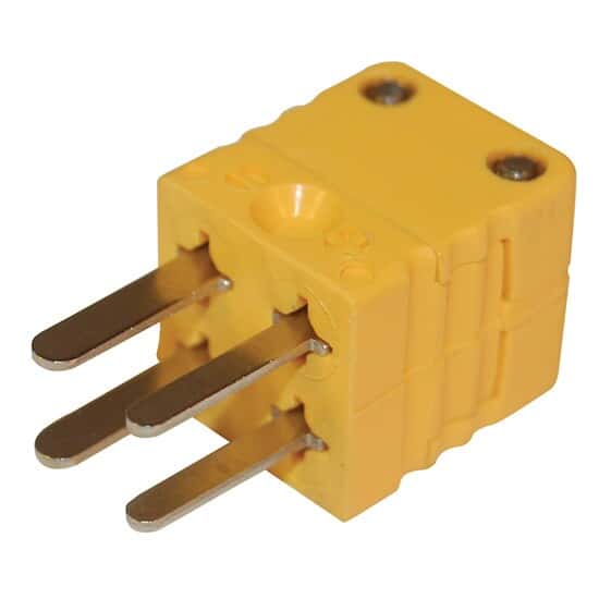 Digi-Sense Dual Thermocouple Connector, Mini, Male, Type-K; 5/pk
