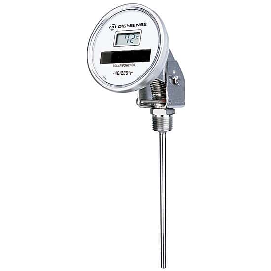 Digi-Sense Solar-Powered Adjustable-Angle Fahrenheit Thermometer; 2.5