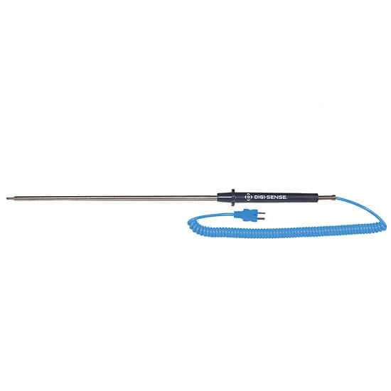 Digi-Sense Type-T, E x tra-Long SS Probe, Mini-Connector, 10