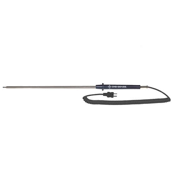 Digi-Sense Type-J, Extra-Long Stainless Steel Probe, Mini-Connector, 10