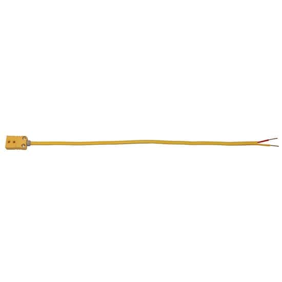 Digi-Sense Type-K, Cable Adapter, 20Awg Stranded, Mini Conn and Stripped End, 12